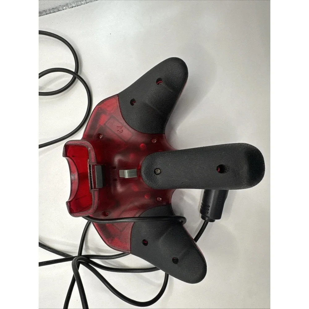 Nintendo N64 High Frequency Clear Dark Red Wired Controller untested